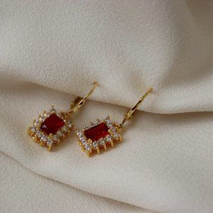 Crystal CZ Cubic Zircon Choker Hoop Earrings